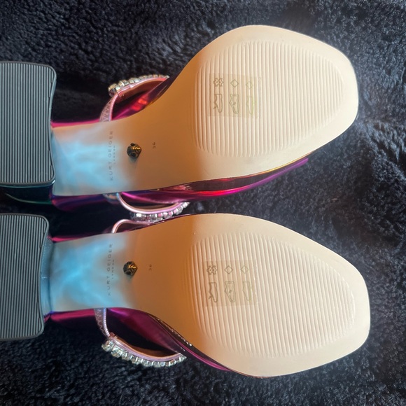 Kurt Geiger Fuchsia Platform Heels with Crystal Strap - Picture 4 of 5